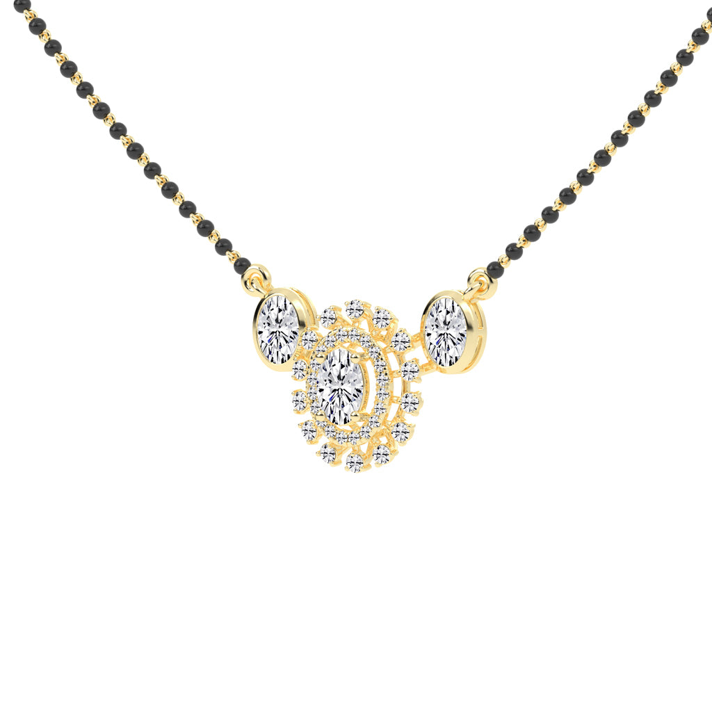 3Ct Oval Shape Fancy Mangalsutra