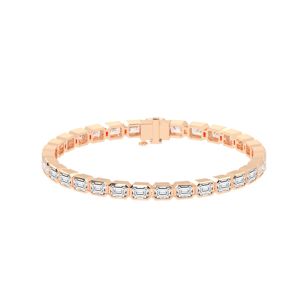 Nivara Emerald Cut Tennis Lab Diamond Bracelet