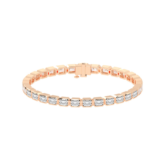 Nivara Emerald Cut Tennis Lab Diamond Bracelet