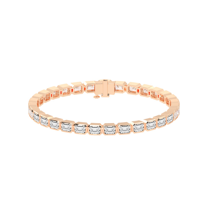 Nivara Emerald Cut Tennis Lab Diamond Bracelet