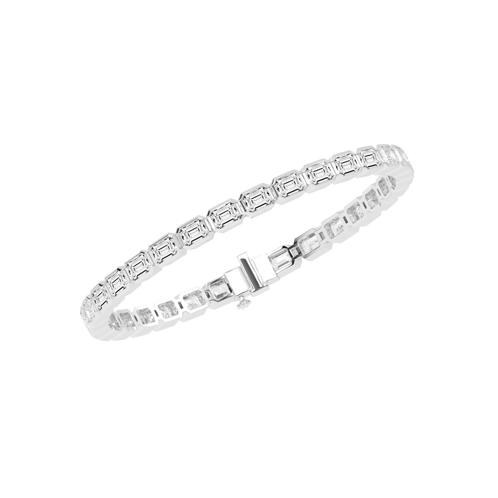 Nivara Emerald Cut Tennis Lab Diamond Bracelet