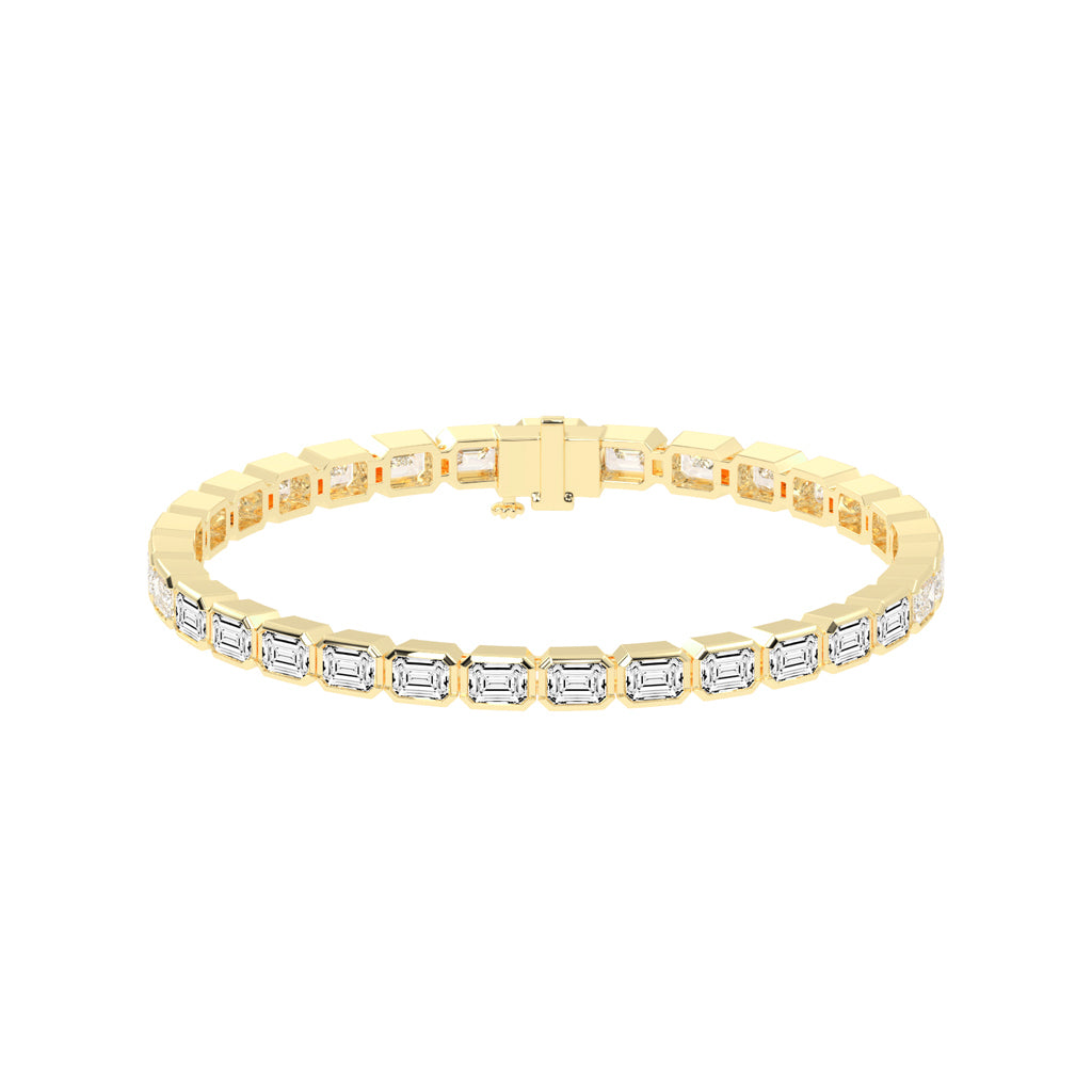 Nivara Emerald Cut Tennis Lab Diamond Bracelet