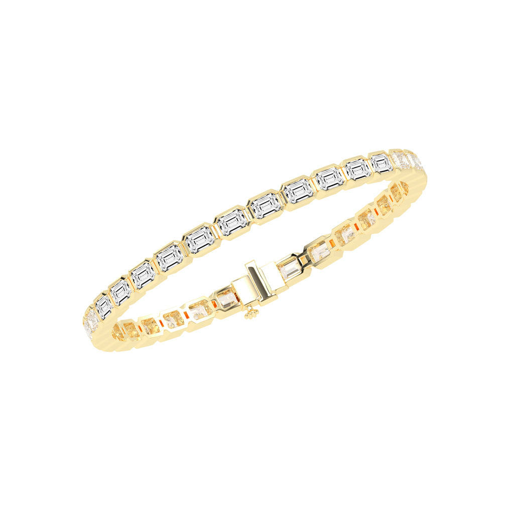 Nivara Emerald Cut Tennis Lab Diamond Bracelet