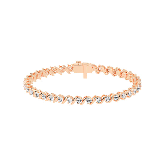 Zuri Shared Setting Round Cut Fancy Lab Diamond Bracelet