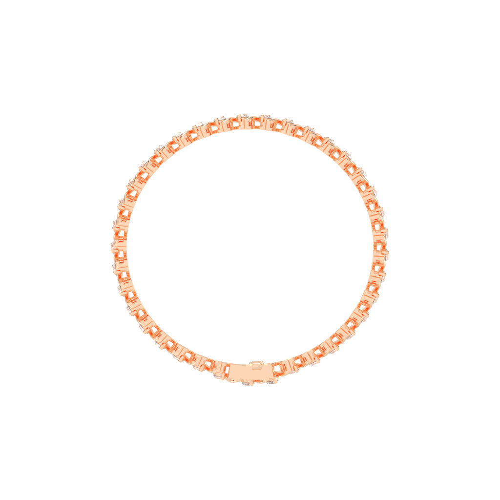 Zuri Shared Setting Round Cut Fancy Lab Diamond Bracelet