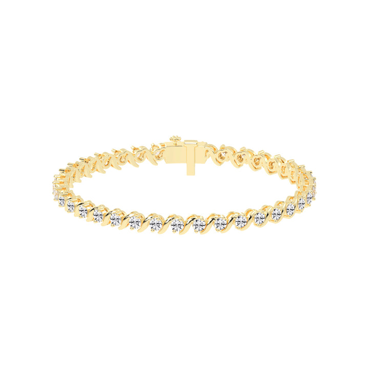 Zuri Shared Setting Round Cut Fancy Lab Diamond Bracelet