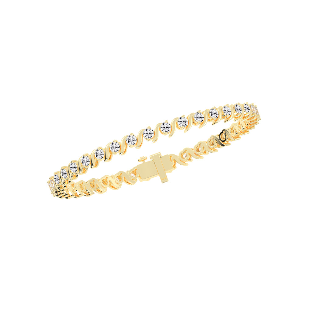 Zuri Shared Setting Round Cut Fancy Lab Diamond Bracelet