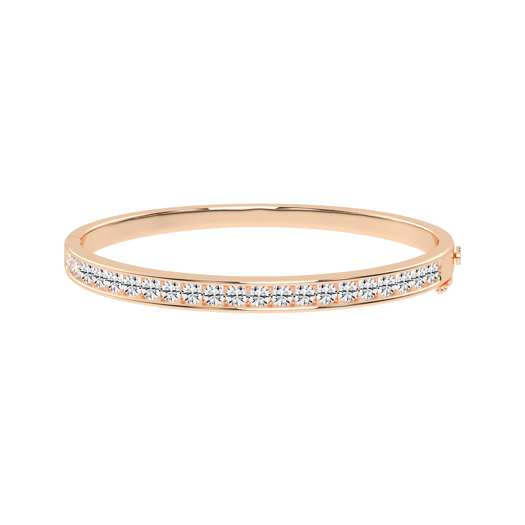 Celina Beaded Round Cut Kada Lab Diamond Bracelet