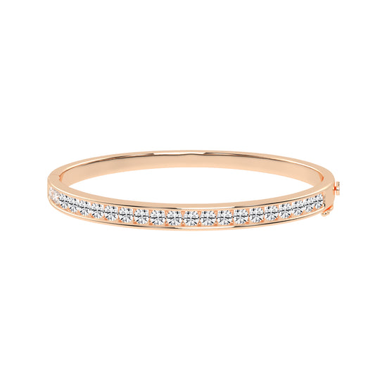 Celina Beaded Round Cut Kada Lab Diamond Bracelet