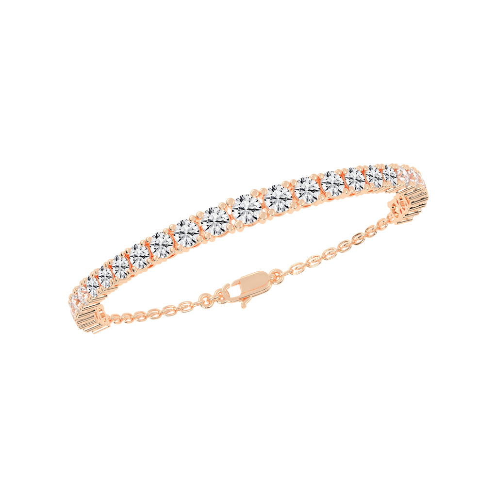 Neva Shared Prong Round Cut Tennis Lab Diamond Bracelet