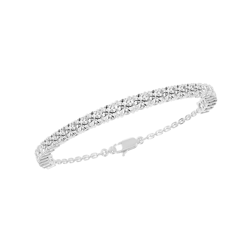 Neva Shared Prong Round Cut Tennis Lab Diamond Bracelet