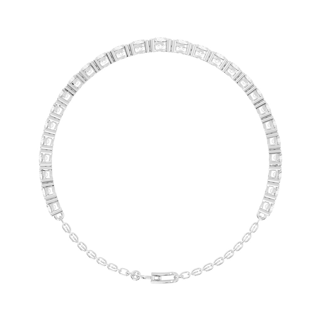 Neva Shared Prong Round Cut Tennis Lab Diamond Bracelet