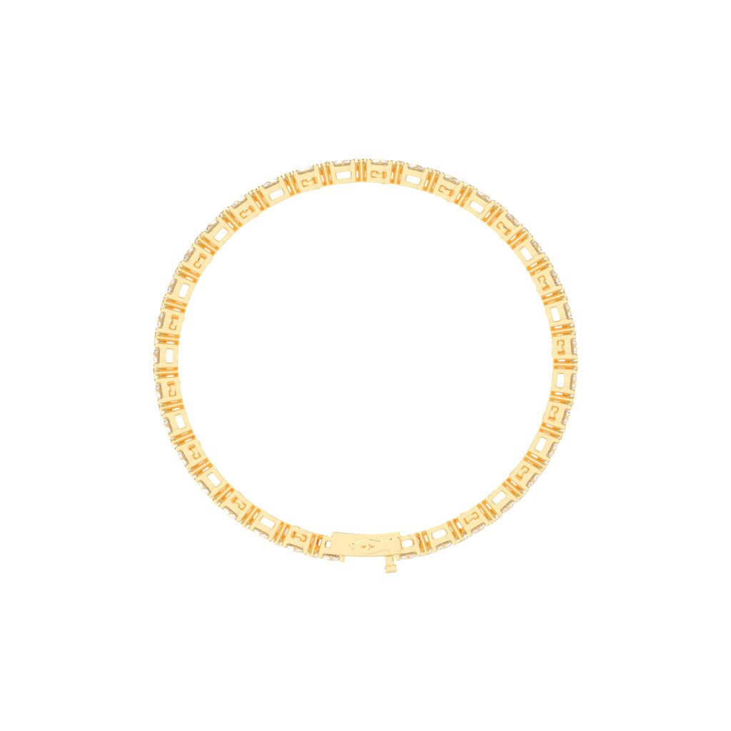 Brio Three Row Round Cut Fancy Lab Diamond Bracelet