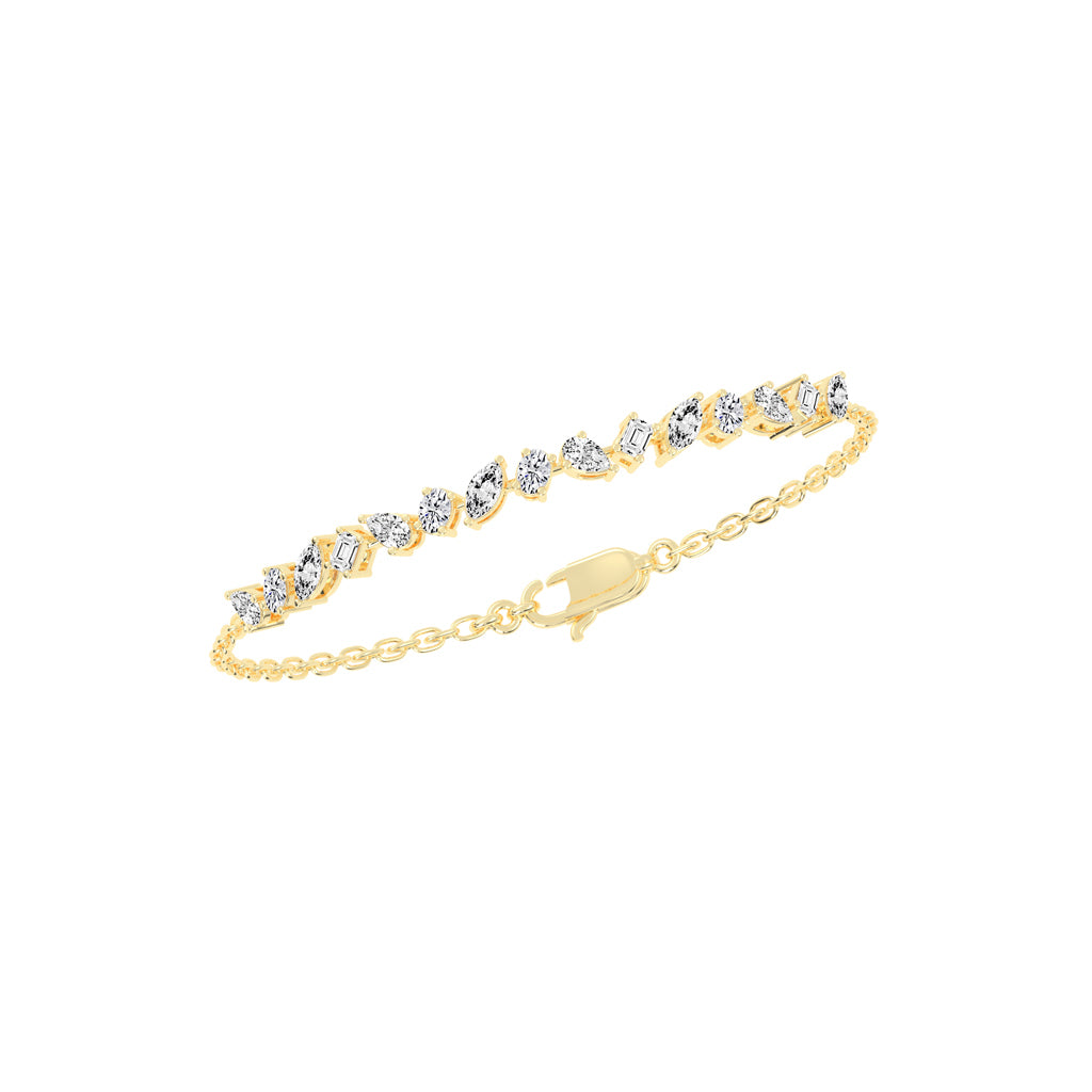 Naida Contemporary Style Fancy Lab Diamond Bracelet