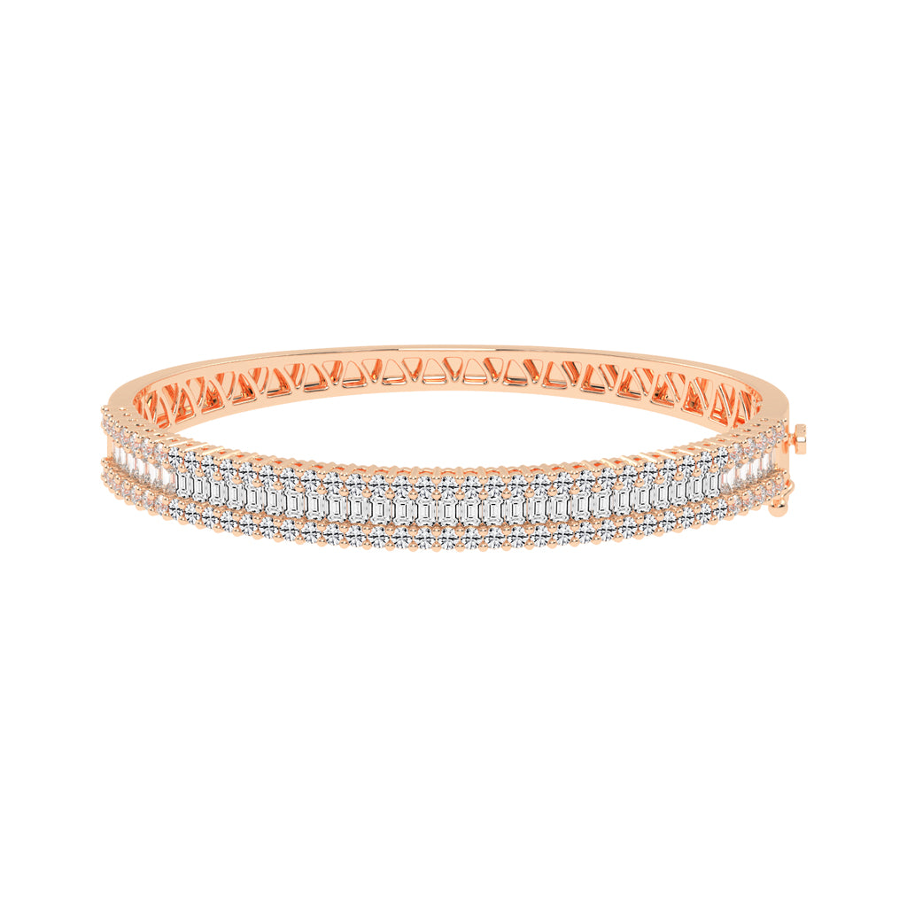 Mylia Three Row Emerald Cut Fancy Lab Diamond Bracelet