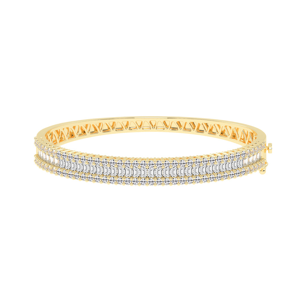 Mylia Three Row Emerald Cut Fancy Lab Diamond Bracelet