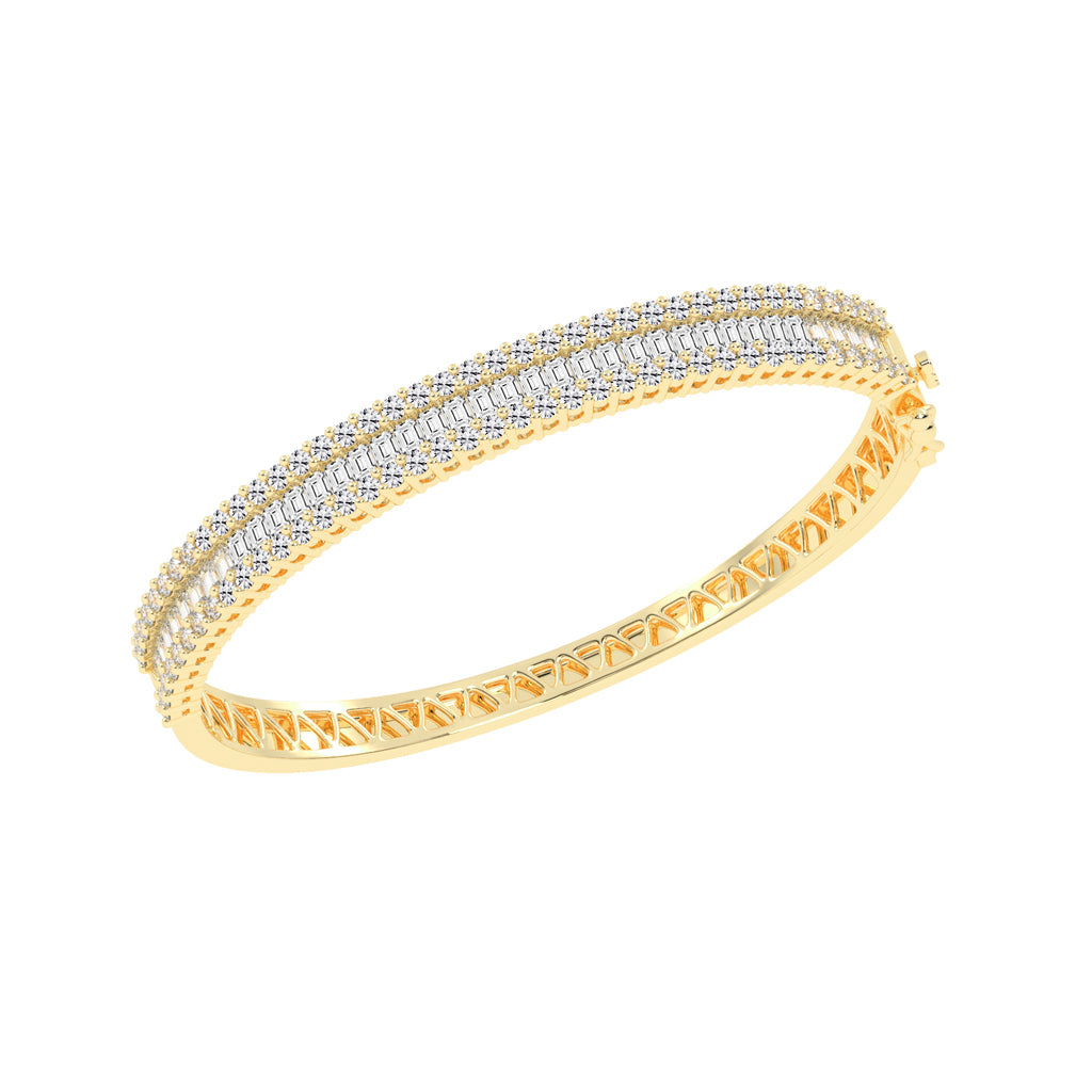 Mylia Three Row Emerald Cut Fancy Lab Diamond Bracelet