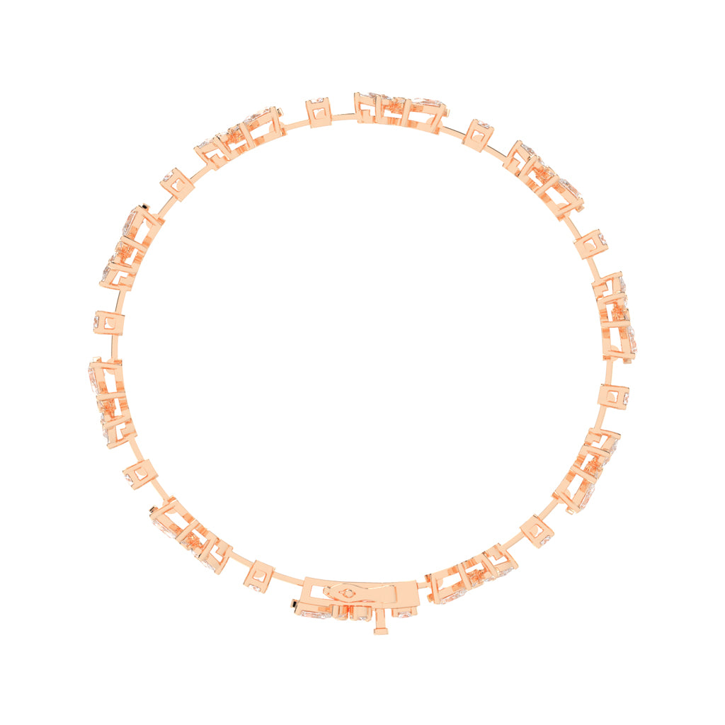 Lina Flower Style Pear Cut Fancy Lab Diamond Bracelet