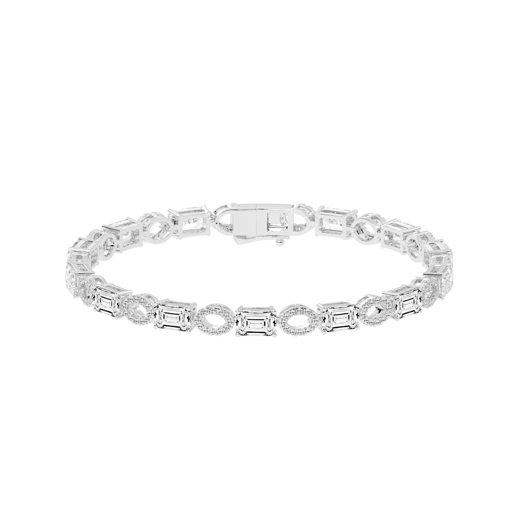 Zeira Emerald Cut Fancy Lab Diamond Bracelet