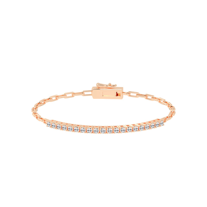 Aisla Round Cut Gauge Wire Chain Lab Diamond Bracelet