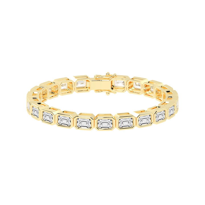 Amara Bezel Set Emerald Tennis Lab Diamond Bracelet