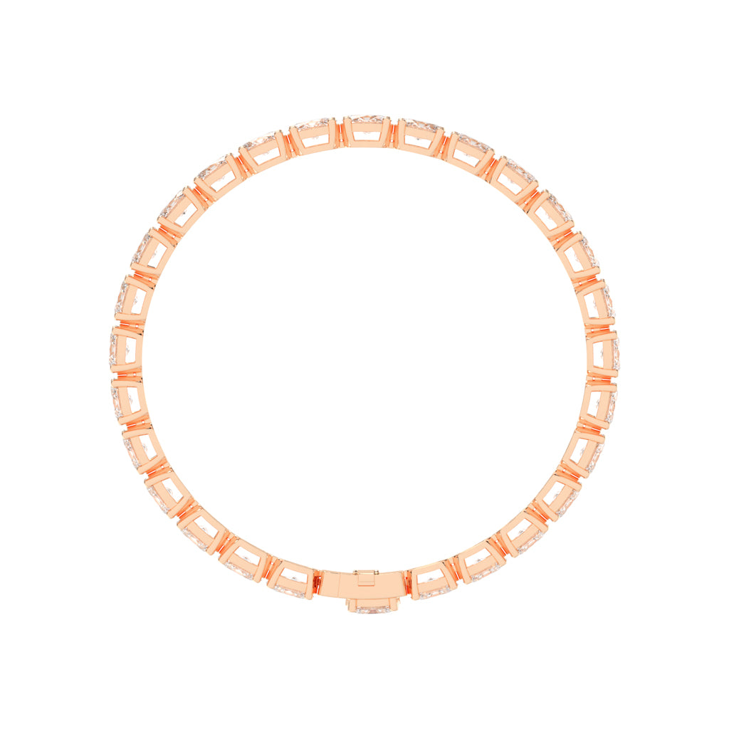 Avari Shared Setting Oval Cut Tennis Lab Diamond Bracelet