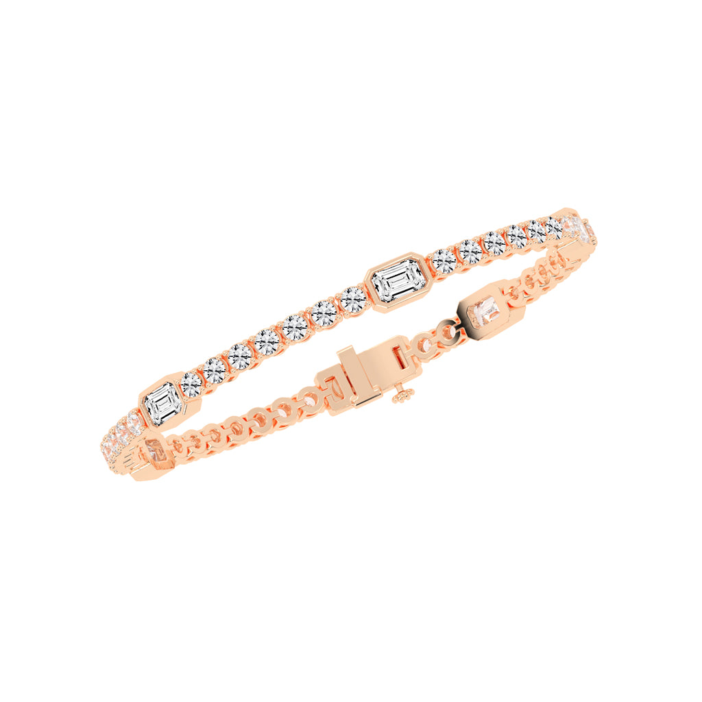 Nixie 6Ct Emerald Cut Fancy Lab Diamond Bracelet