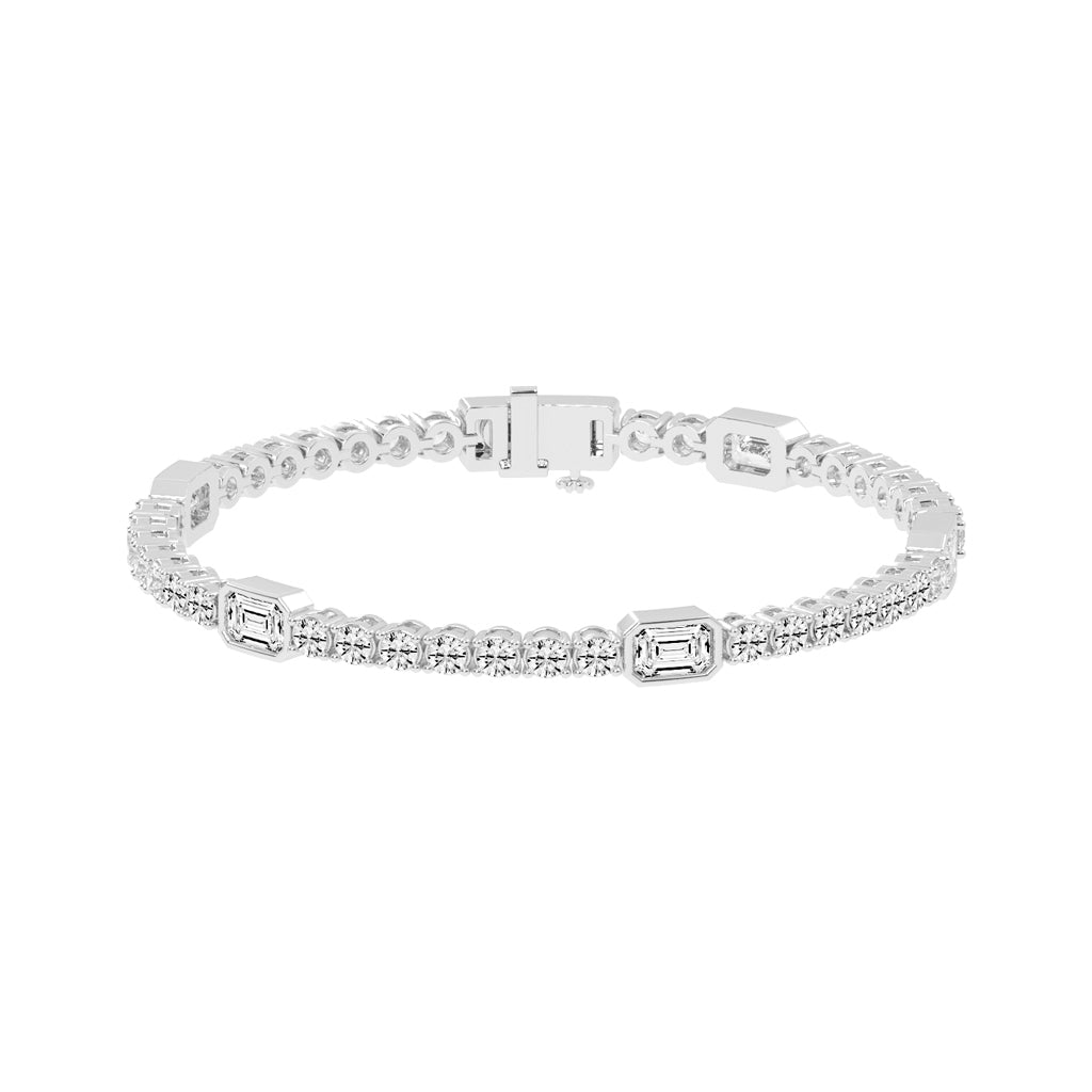 Nixie 6Ct Emerald Cut Fancy Lab Diamond Bracelet