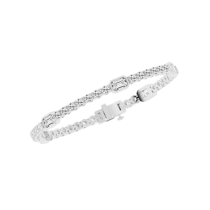 Nixie 6Ct Emerald Cut Fancy Lab Diamond Bracelet