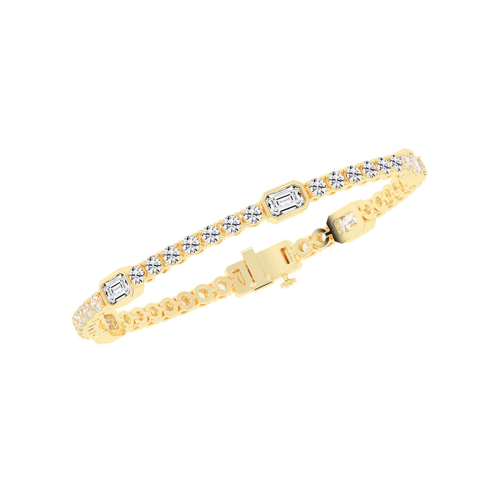 Nixie 6Ct Emerald Cut Fancy Lab Diamond Bracelet