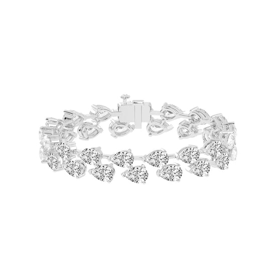 Galya Two Row Pear Cut Fancy Lab Diamond Bracelet