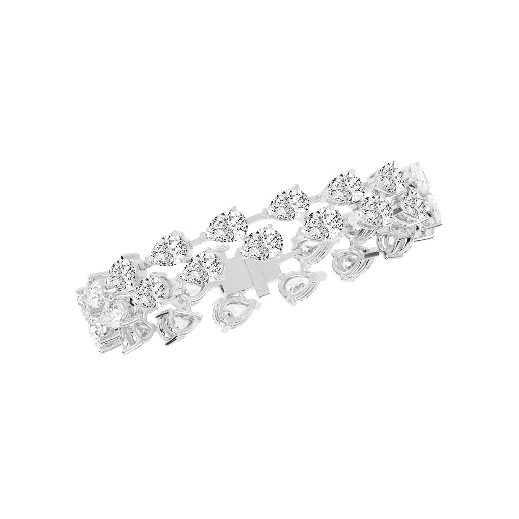 Galya Two Row Pear Cut Fancy Lab Diamond Bracelet