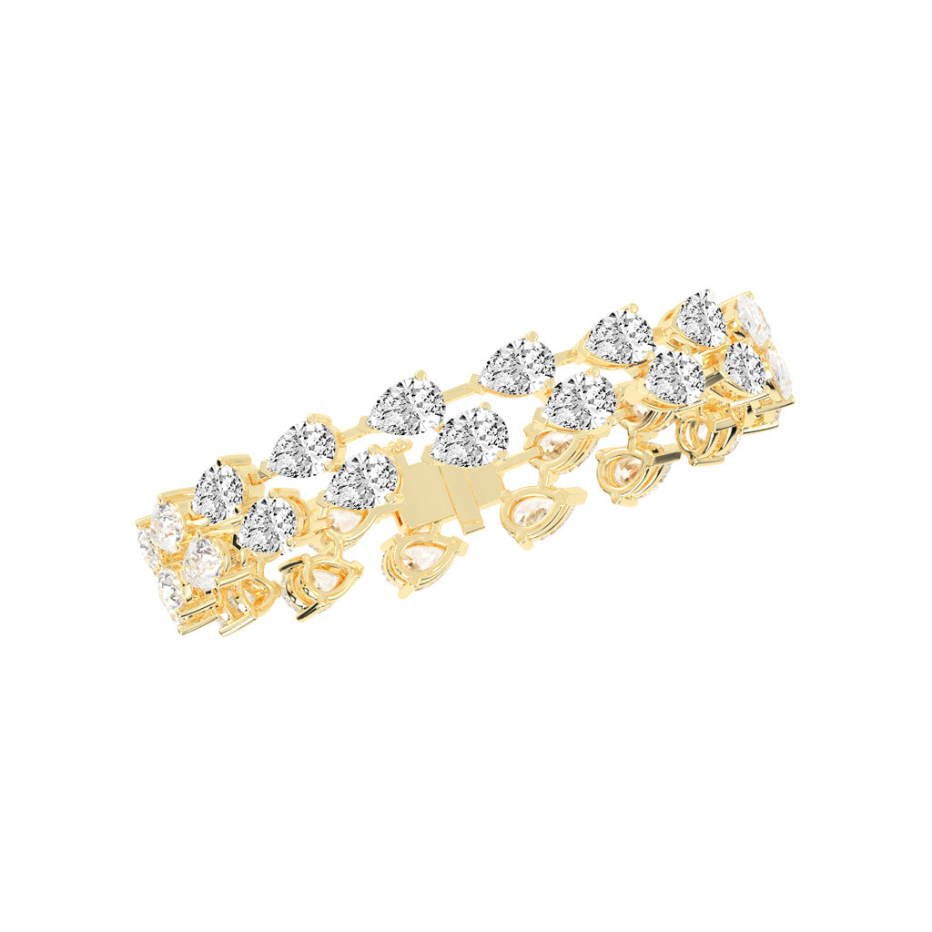Galya Two Row Pear Cut Fancy Lab Diamond Bracelet