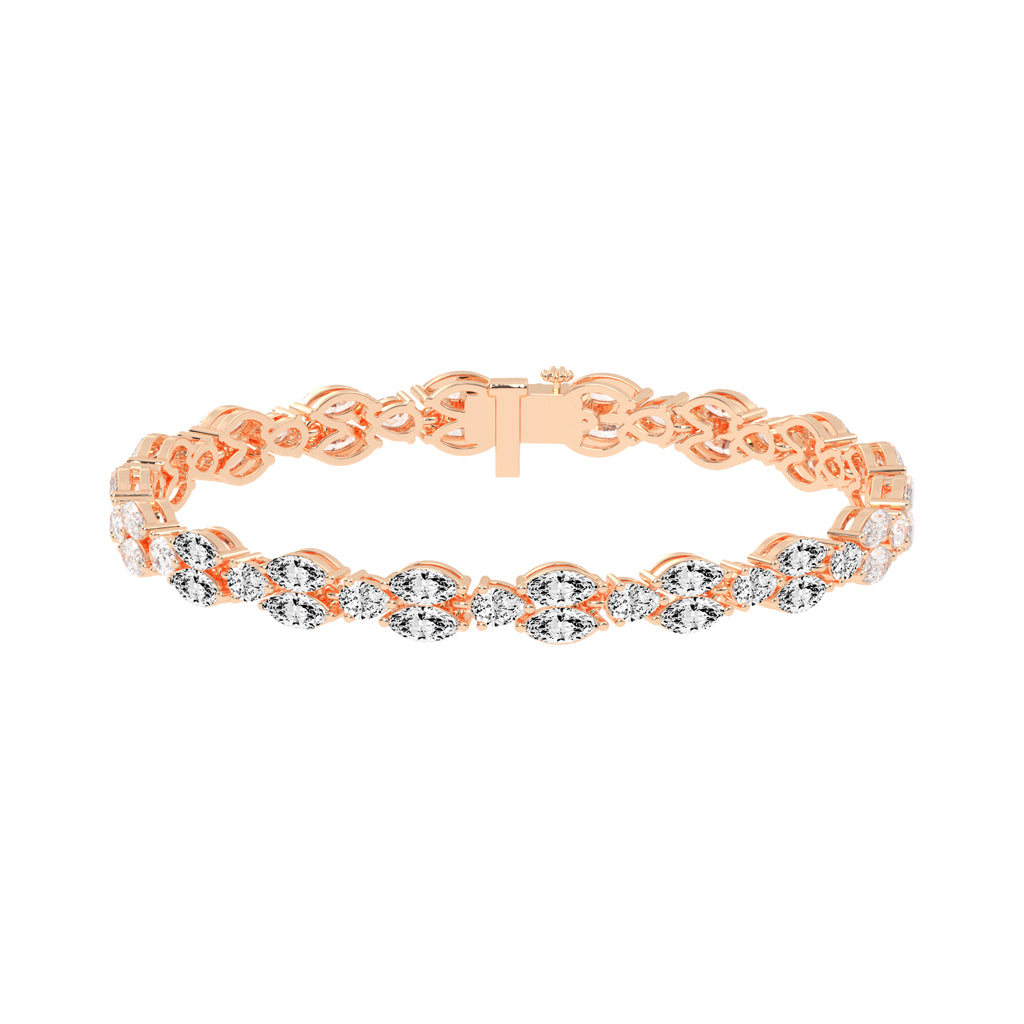 Solis Two Row Marquise Cut Fancy Lab Diamond Bracelet