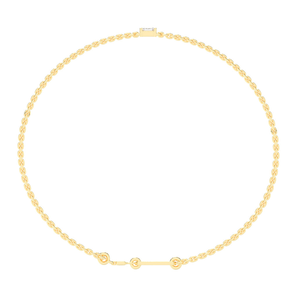 Infinity Charm Emerald Cut Delicate Lab Diamond Bracelet