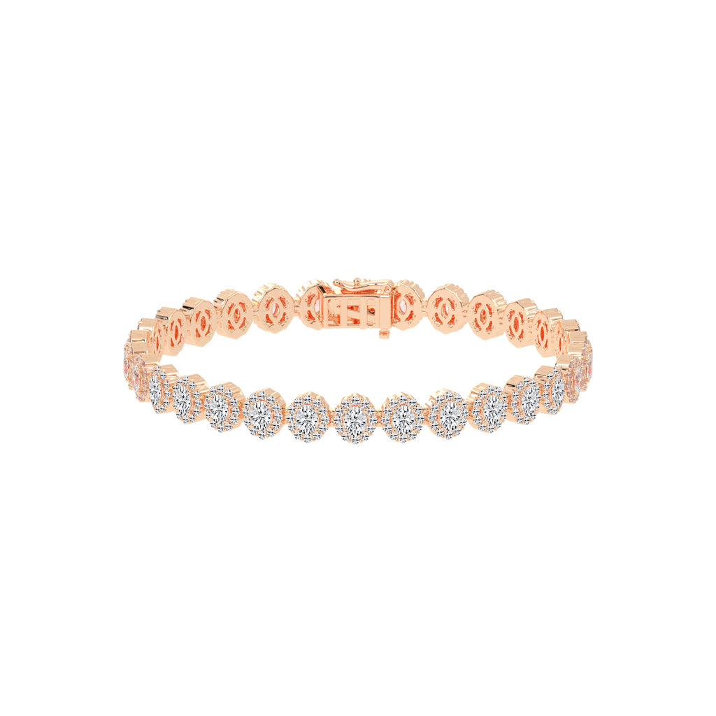 Silara Miracle Setting Oval Cut Tennis Lab Diamond Bracelet