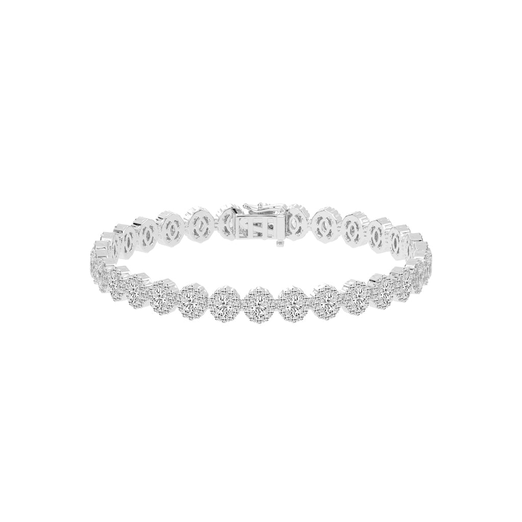 Silara Miracle Setting Oval Cut Tennis Lab Diamond Bracelet