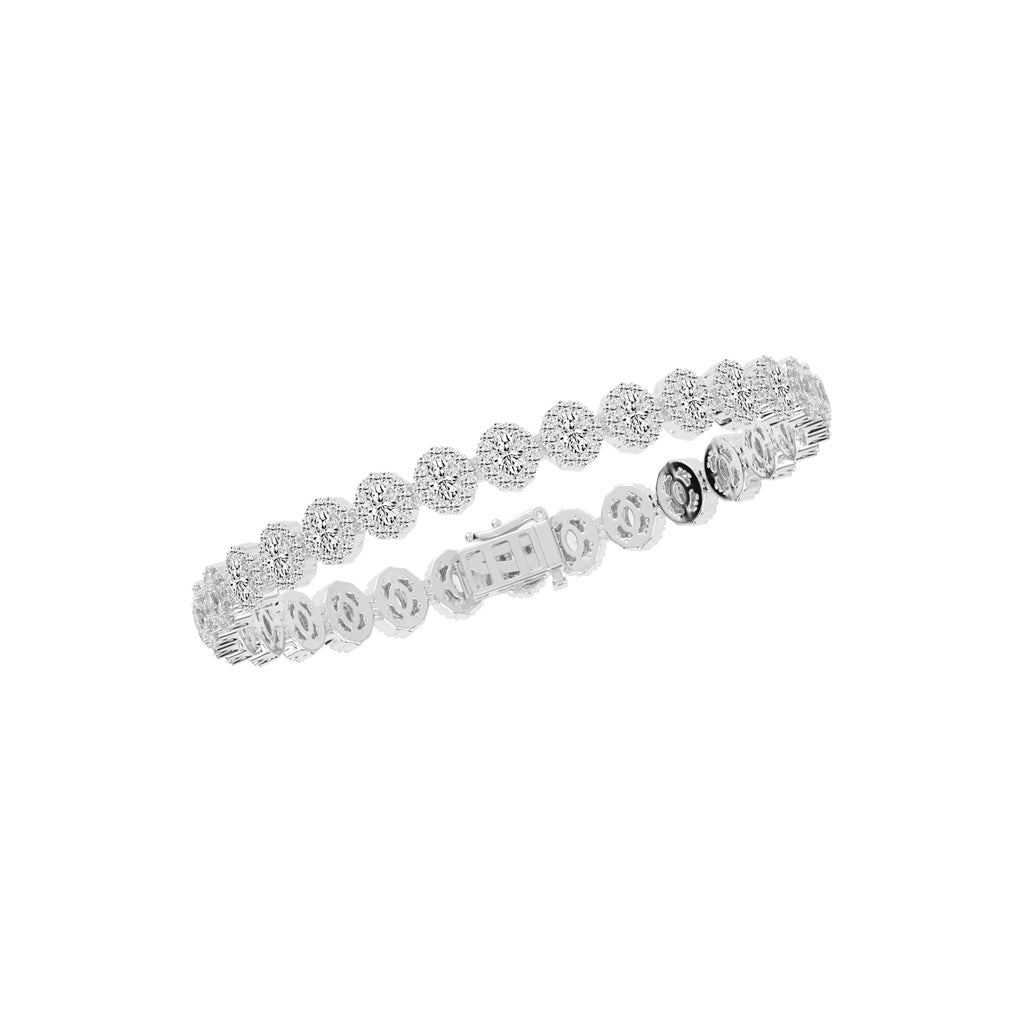 Silara Miracle Setting Oval Cut Tennis Lab Diamond Bracelet