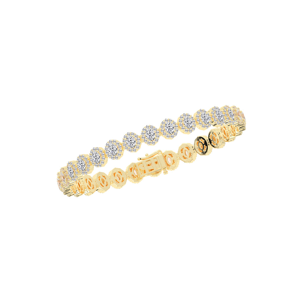 Silara Miracle Setting Oval Cut Tennis Lab Diamond Bracelet