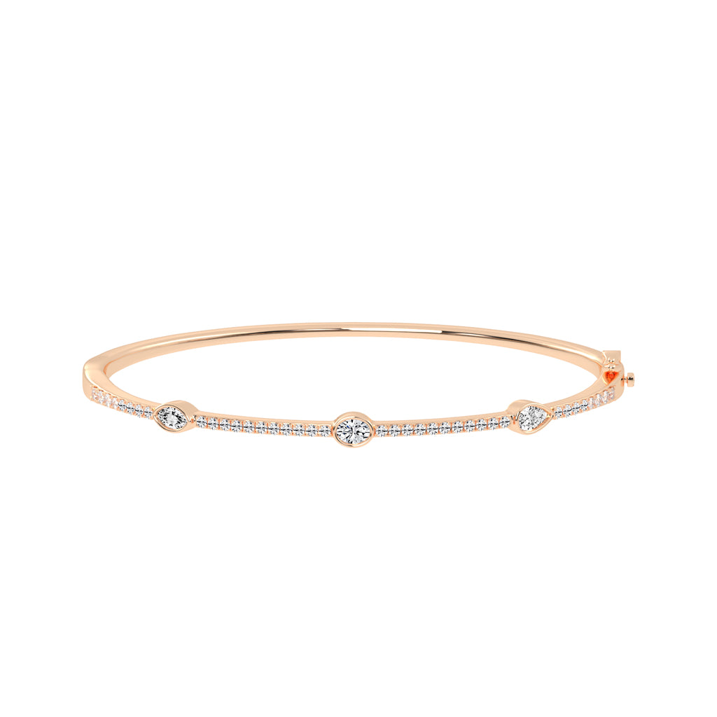 Diamond Aura Three Unique Shape Delicate Lab Diamond Bracelet