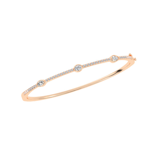 Diamond Aura Three Unique Shape Delicate Lab Diamond Bracelet
