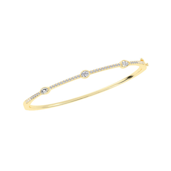 Diamond Aura Three Unique Shape Delicate Lab Diamond Bracelet