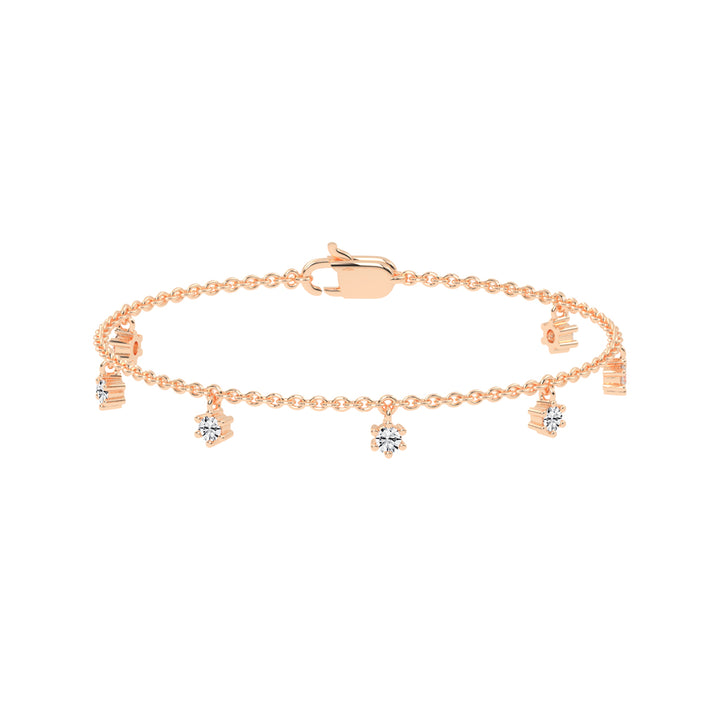 Aurora Belle  Falling Round Cut Delicate Lab Diamond Bracelet