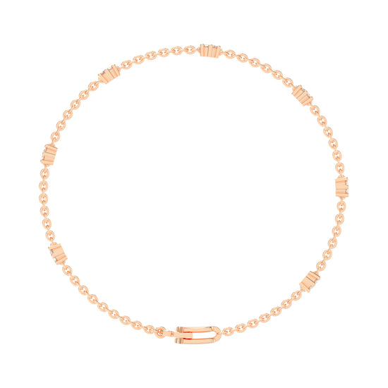 Aurora Belle  Falling Round Cut Delicate Lab Diamond Bracelet