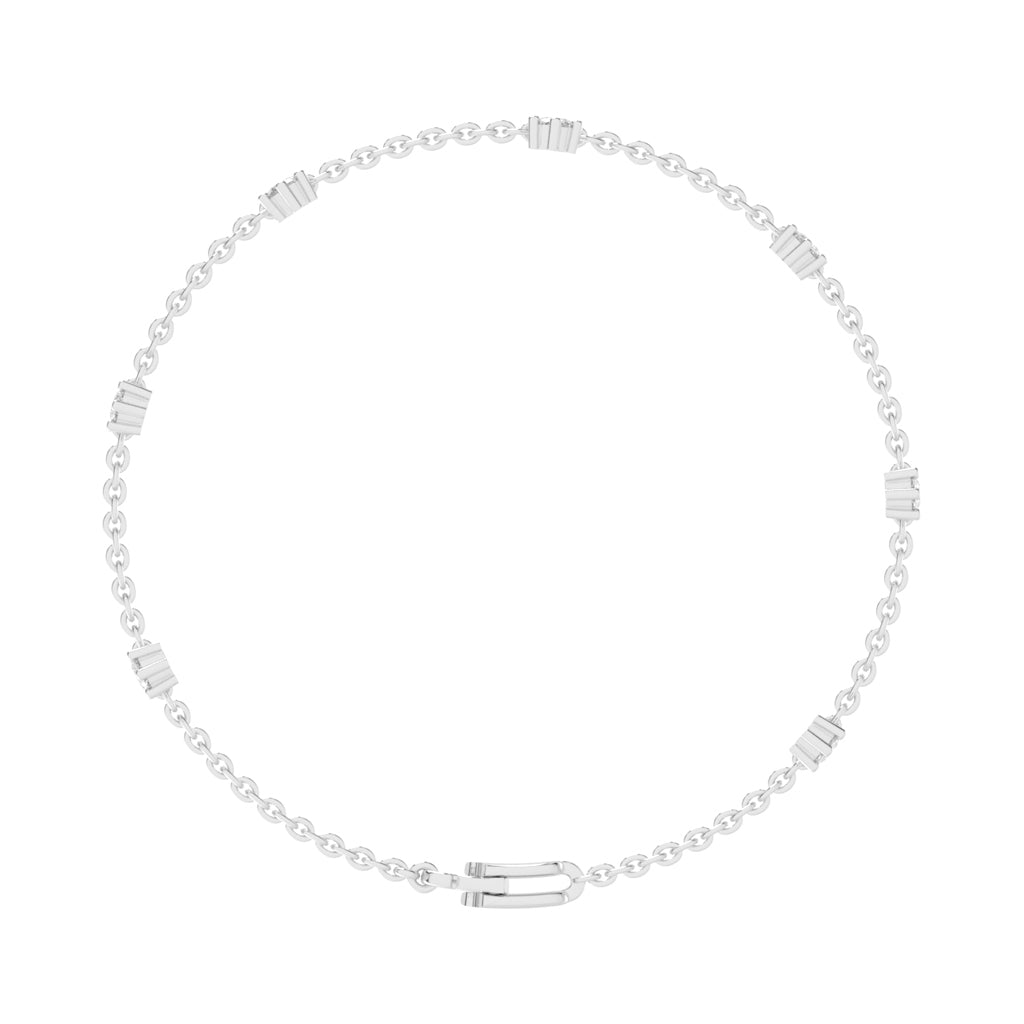 Aurora Belle  Falling Round Cut Delicate Lab Diamond Bracelet
