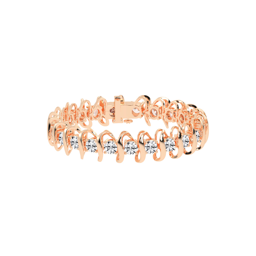 Vera Wave Round Cut Fancy Lab Diamond Bracelet