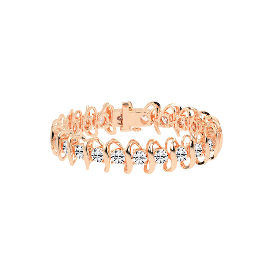 Vera Wave Round Cut Fancy Lab Diamond Bracelet
