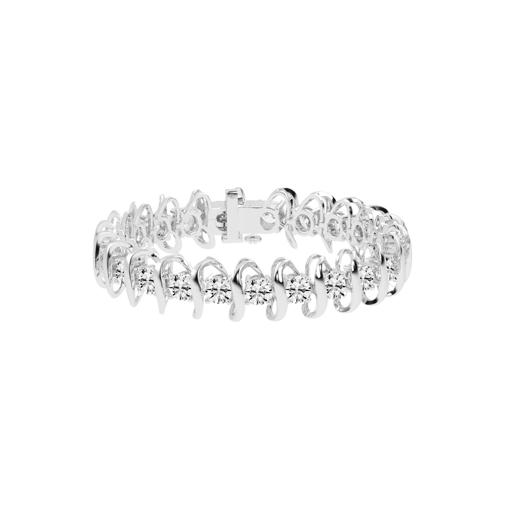 Vera Wave Round Cut Fancy Lab Diamond Bracelet