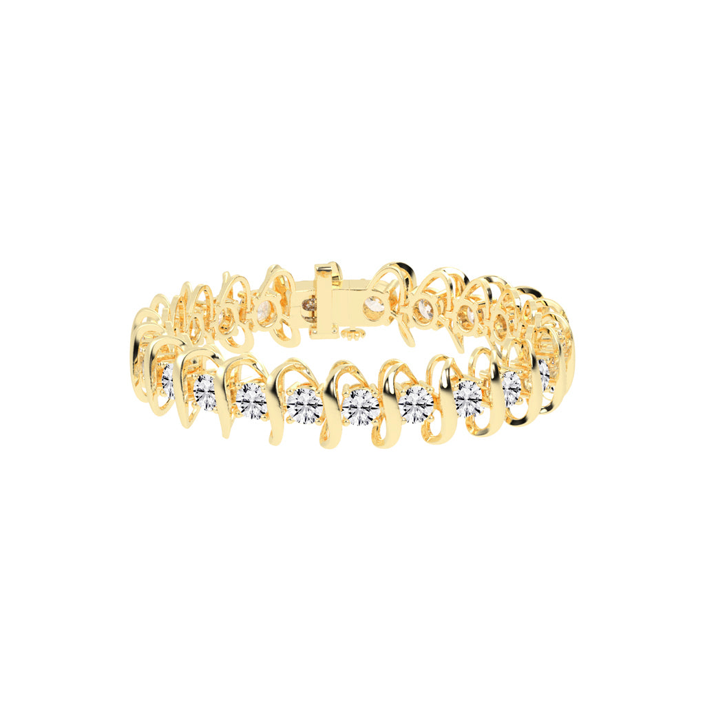 Vera Wave Round Cut Fancy Lab Diamond Bracelet