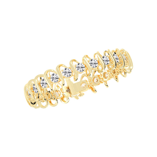 Vera Wave Round Cut Fancy Lab Diamond Bracelet